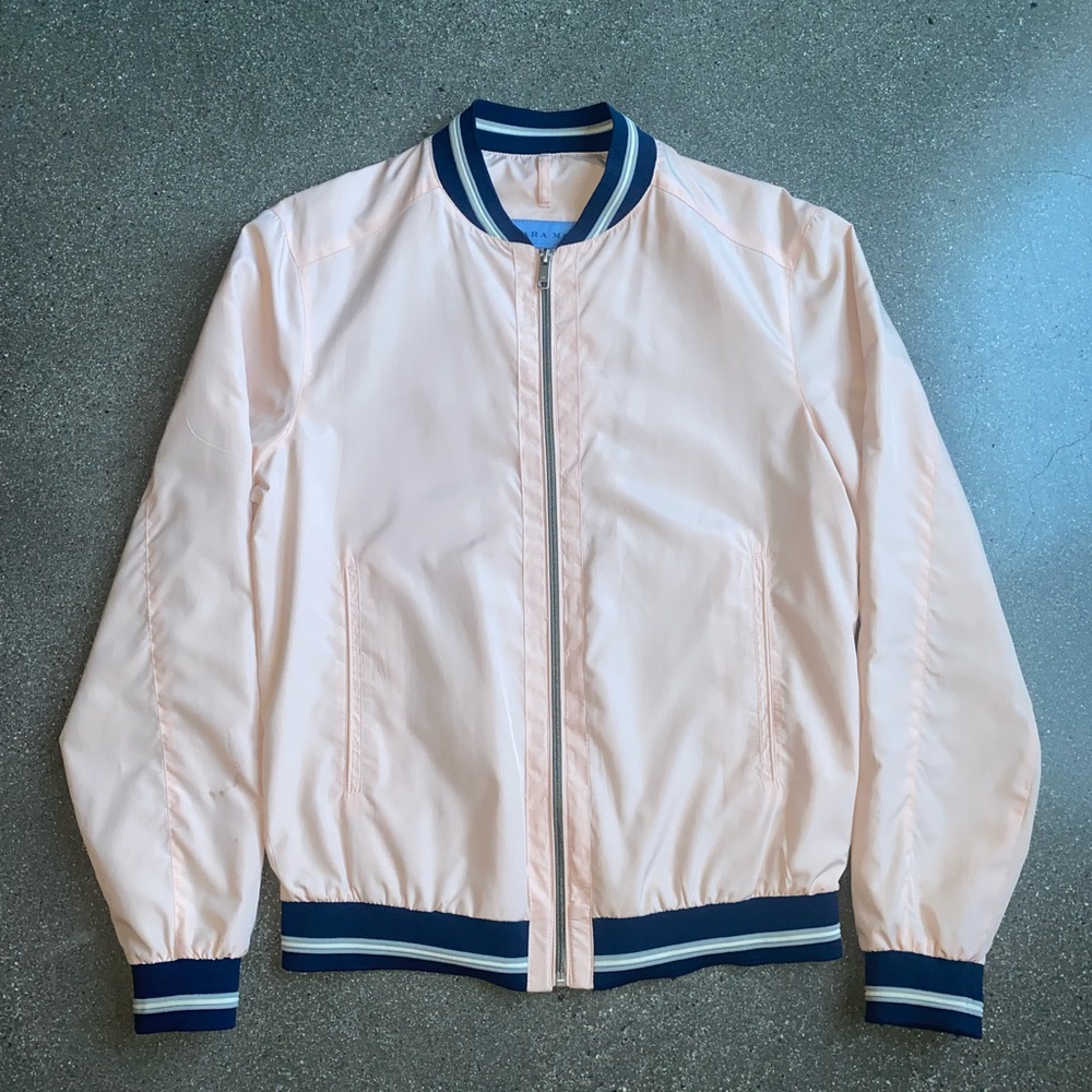 Zara Man Pink Windbreaker Jacket Size M